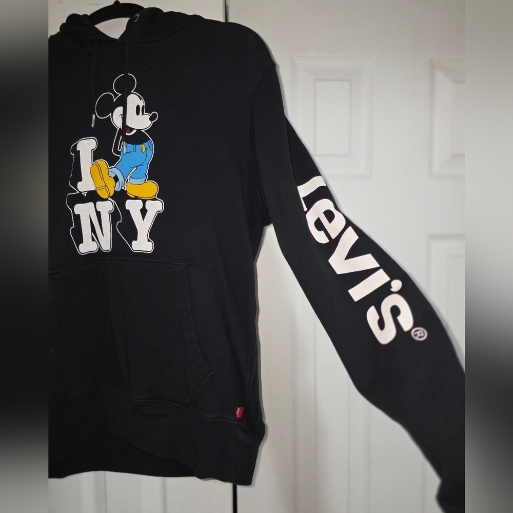 Levi's Hoodie | Mickey Mouse "I ❤️ NY" | Black Graphic Hoodie for Women - Picture 3 of 4
